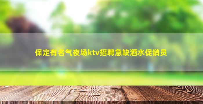 保定有名气夜场ktv招聘急缺酒水促销员